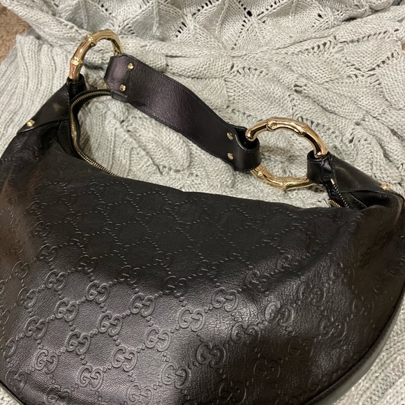 Gucci GG Vintage Canvas bag- crescent shaped handbag - Picture 5 of 6